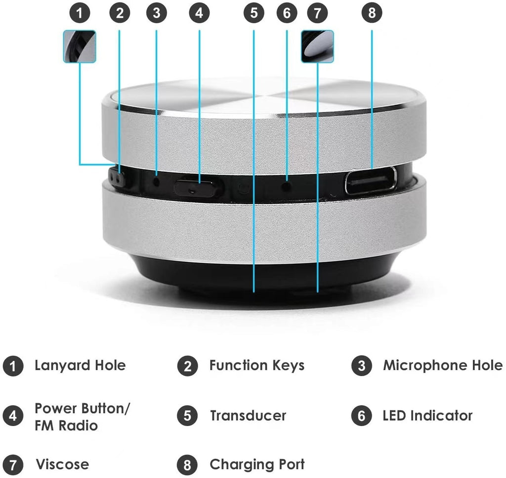 Magnetic Portable Bluetooth Speaker